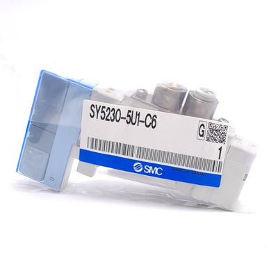 New SMC SY5230-5U1-C6 Double Solenoid Valve, 2-Pos 5-Port, 24VDC Coil, 0.1-0.7MPa