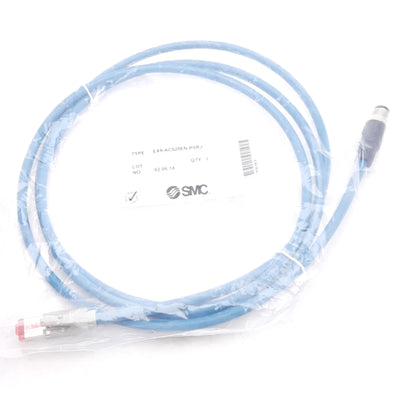 New SMC EX9-AC020EN-PSRJ Communication Cable, RJ-45 to M12 4-Pin Male, 2m Long