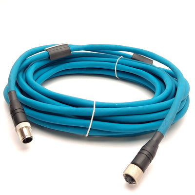 New – Open box Lumberg 0985 YM57530 102/7M Ethernet Cable Cat5e, M12 Male to M12 Female, 7m
