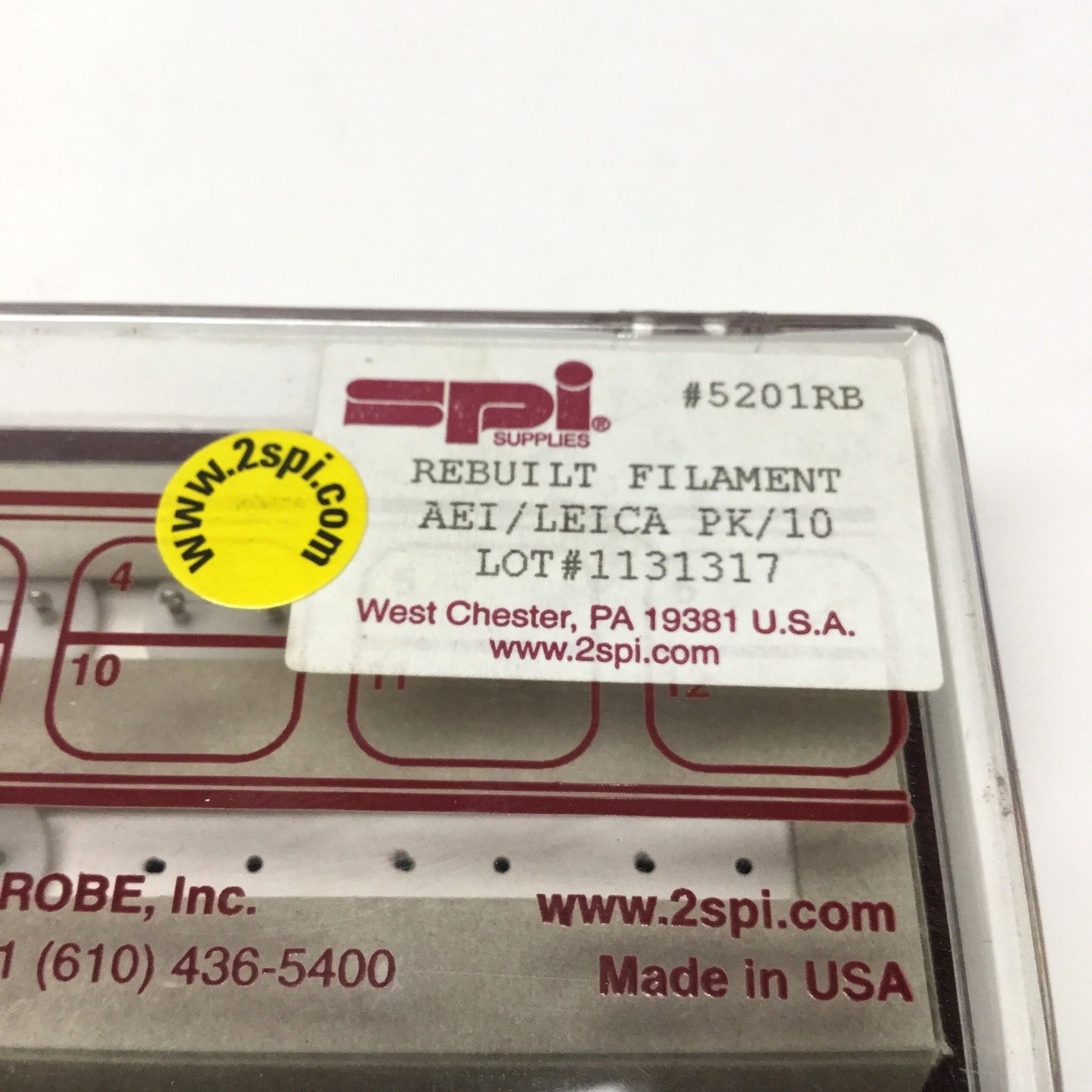 New – Open box Lot of 7 SPI 5201RB Tungsten Hair Pin Electron Microscope Filaments AEI/Leica