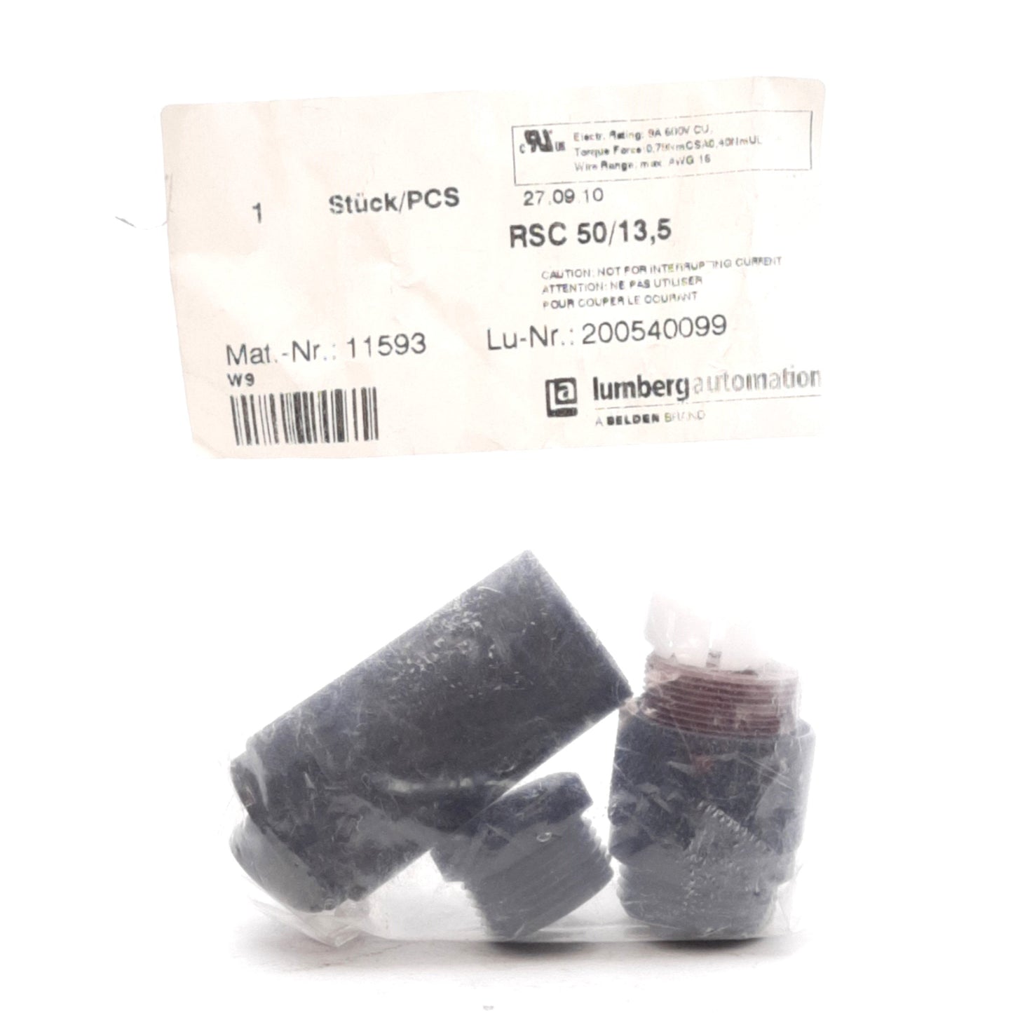 New Lot of 3 Lumberg RSC 50/13.5 Field Serviceable Connector 5-Pole, Mini 7/8in Male