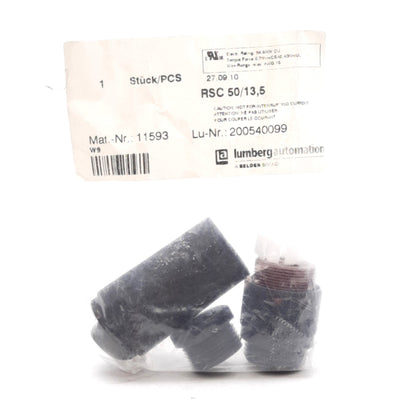 New Lot of 3 Lumberg RSC 50/13.5 Field Serviceable Connector 5-Pole, Mini 7/8in Male