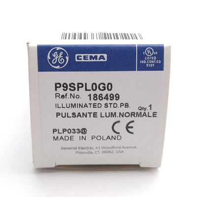 New General Electric P9SPL0G0 186499 Illuminated Pushbutton Square Switch