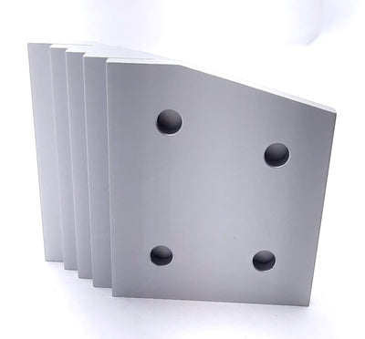 New Lot of 5 80/20 4316 15 Degree Angled Flat Plate 15 Series 4 Hole 3.5" x 3"