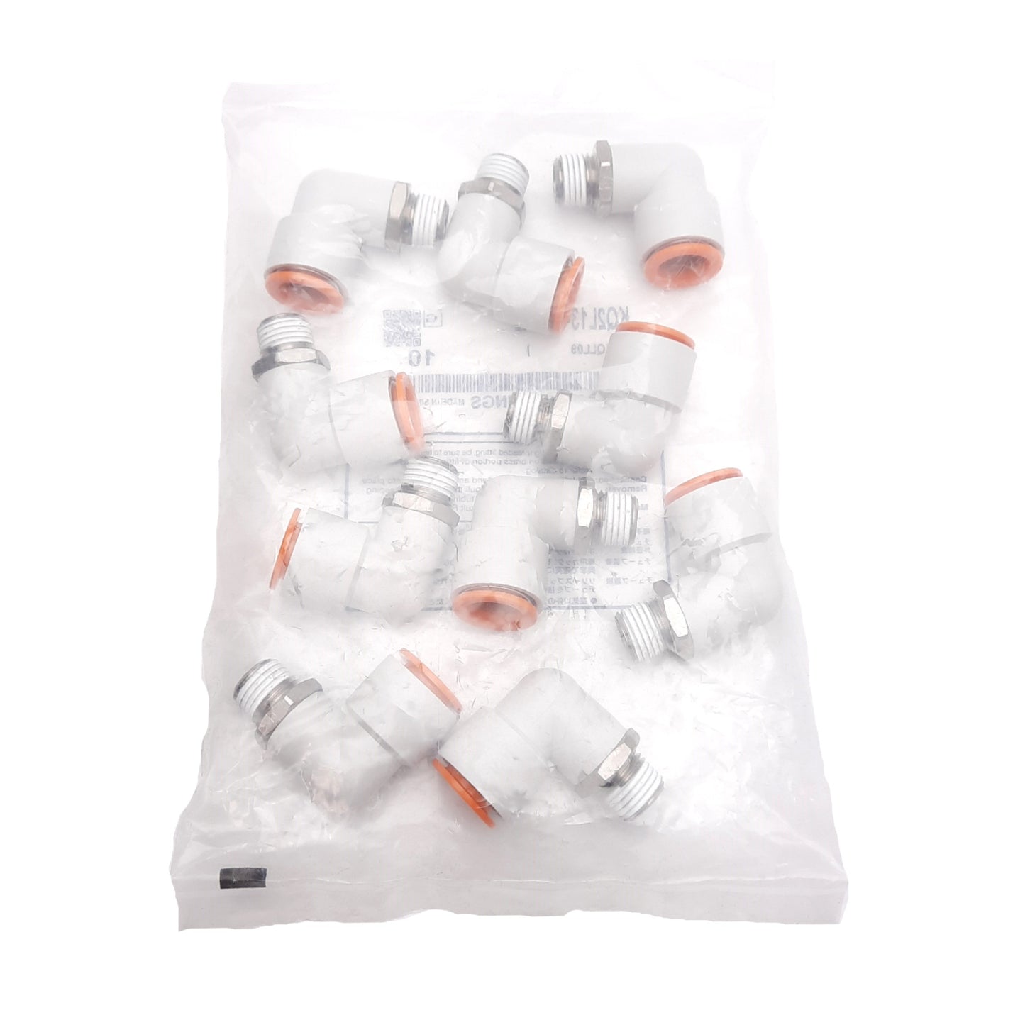 New Lot of 10 SMC KQ2L13-35S-X2 Male Elbow Fitting, ø1/2in One-Touch, NPT1/4 Male