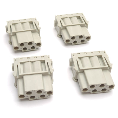 New – Open box Lot of 4 Harting 09140063101 6-Position Connector, Han E Module, Crimp Female