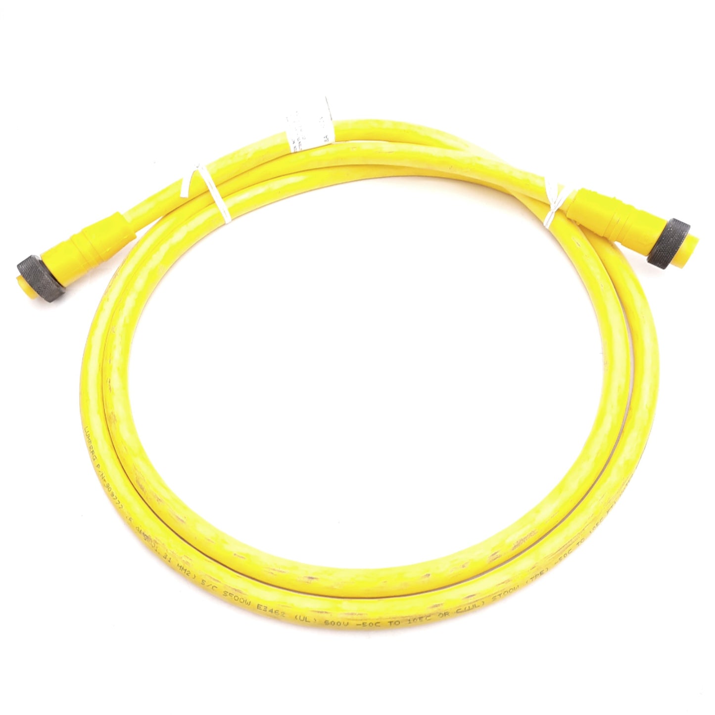 Used Lumberg RSRK 501-777/6F Cordset, Mini 7/8in 5-Pin Male to Female, 8A 600V, 6ft
