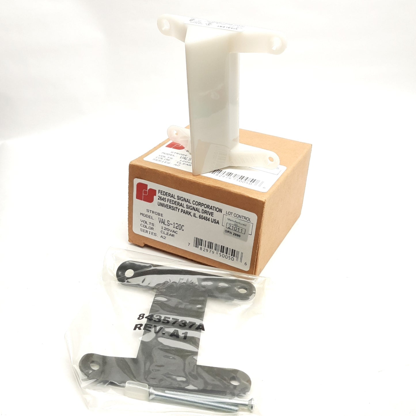 New Federal Signal VALS-120C Visalert Strobe Light 120VAC, Clear, 80 Flashes/Min