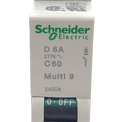New – Open box Lot of 2 Schneider Electric 24504 Miniature Circuit Breaker, 1-Pole, 277VAC 6A