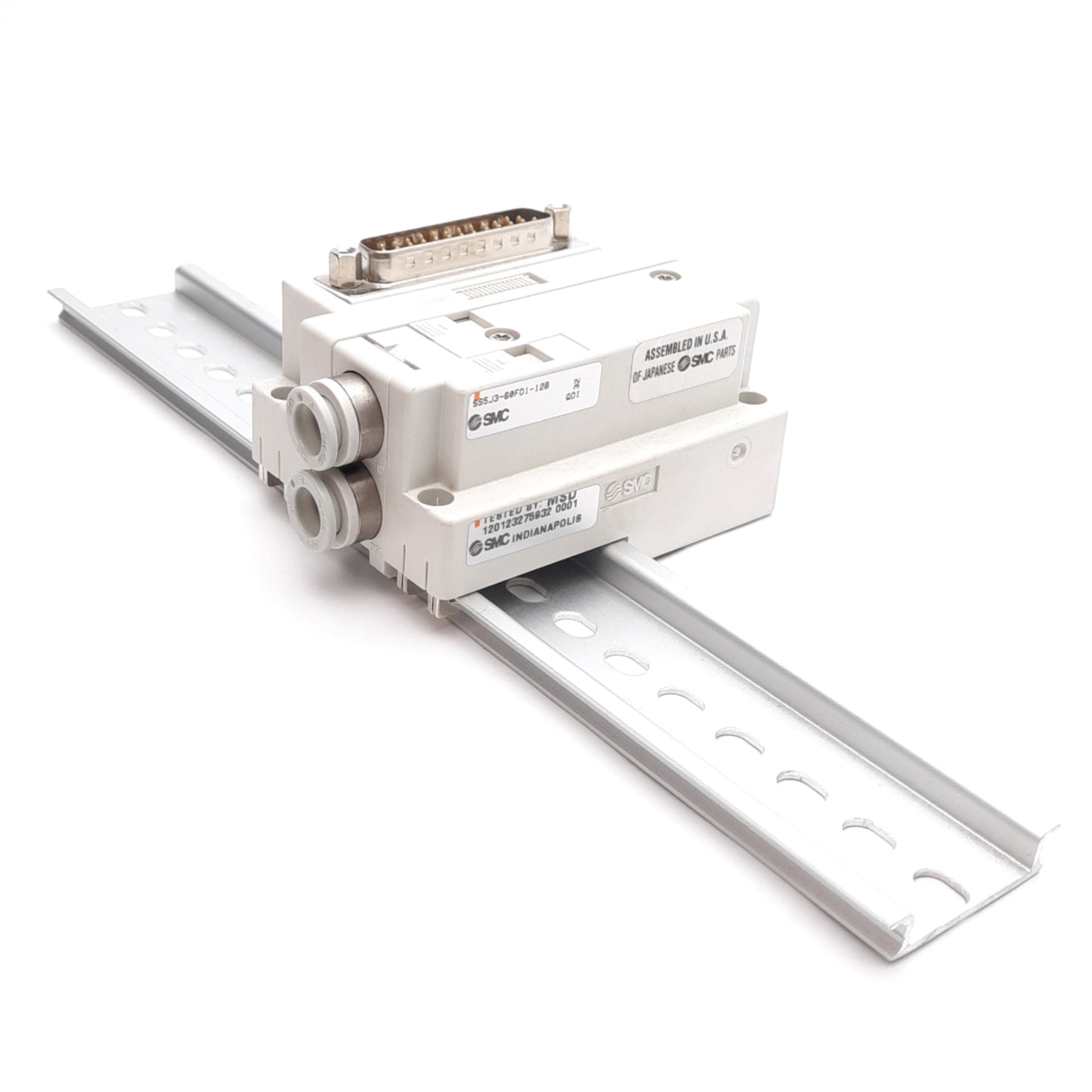 New SMC SS5J3-60FD1-12B Plug-In Manifold Assembly, D-Sub 25-Pin, ø5/16in One-Touch