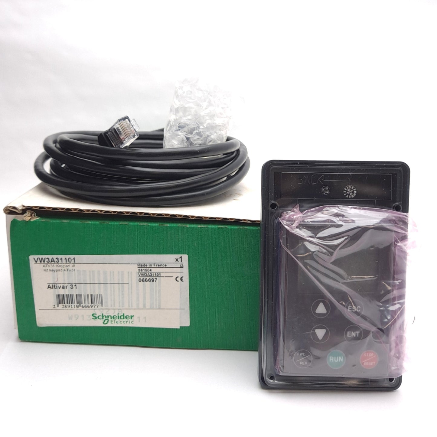 New Schneider Electric VW3A31101 Remote Terminal, For Altivar & Lexium, W/ Cable