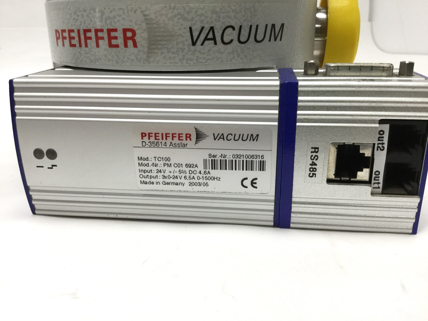 Used Pfeiffer Vacuum THM 262 P Turbomolecular Drag Pump DN100 w/ TC100 Controller