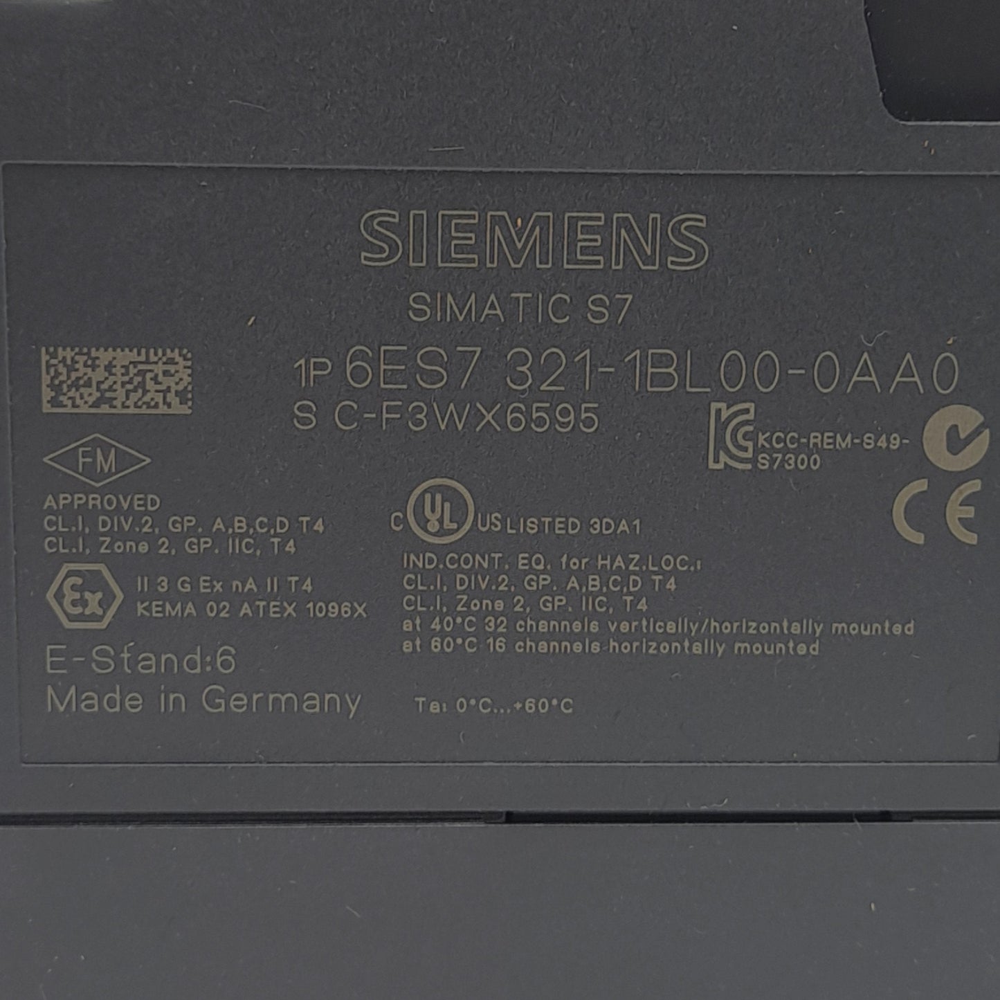 New Siemens 6ES7321-1BL00-0AA0 Digital Input Module, 32-Input, 24VDC Supply