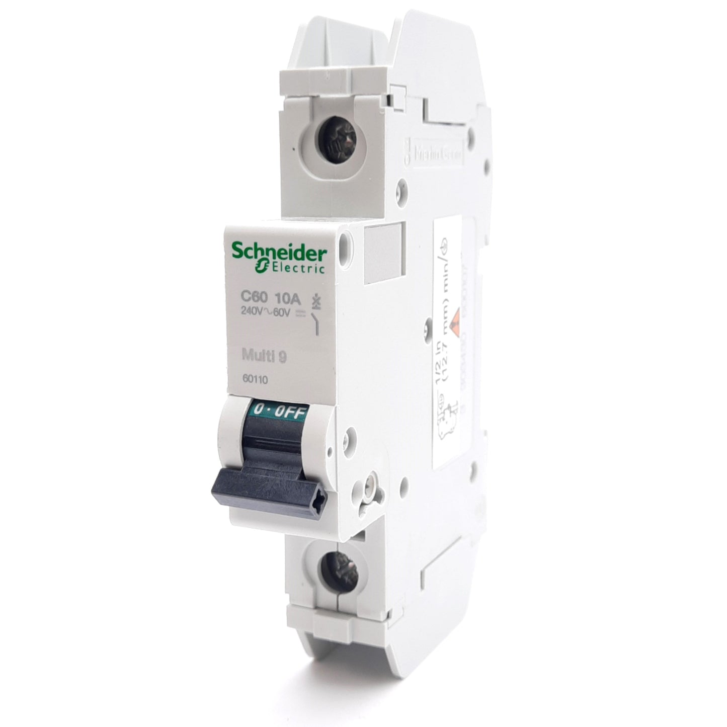 New Schneider Electric 60110 Circuit Breaker, C-Curve, 10A 240VAC/60VDC, DIN Rail