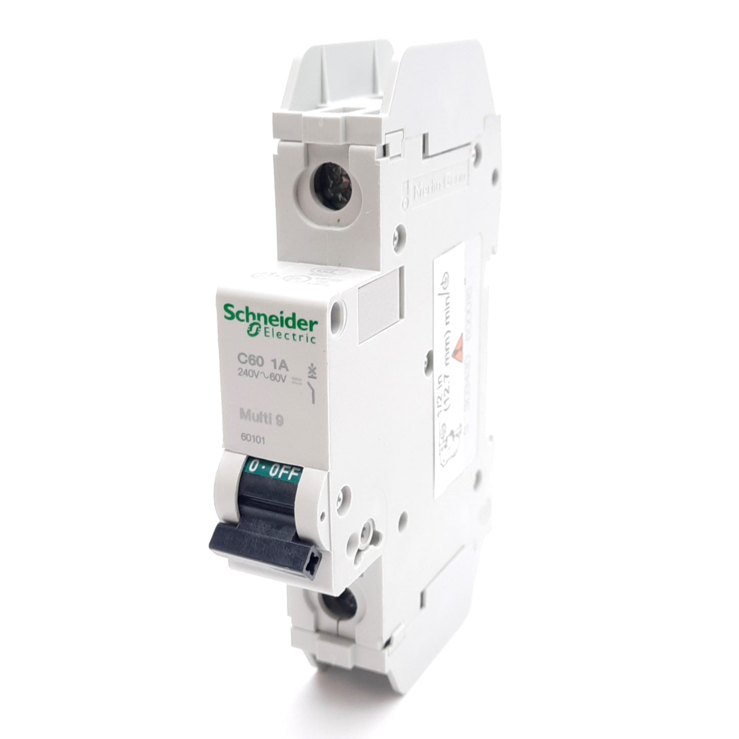 New Schneider Electric 60101 Circuit Breaker, C-Curve, 1A 240VAC/60VDC, DIN Rail