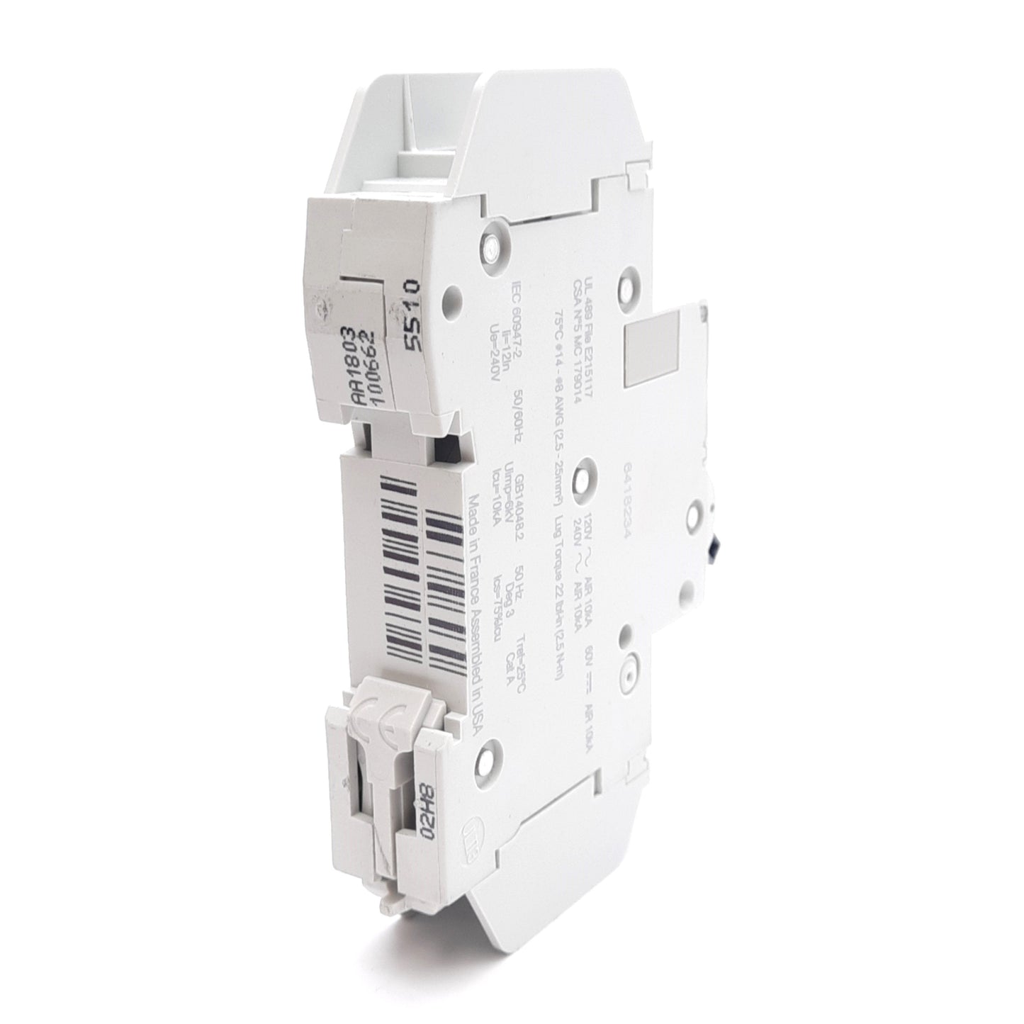 New Schneider Electric 60113 Circuit Breaker, C-Curve, 20A 240VAC/60VDC, DIN Rail