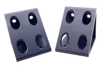 New Lot of 2 80/20 40-4338-Black Gusseted Inside Corner Bracket 40 Series 8 Hole