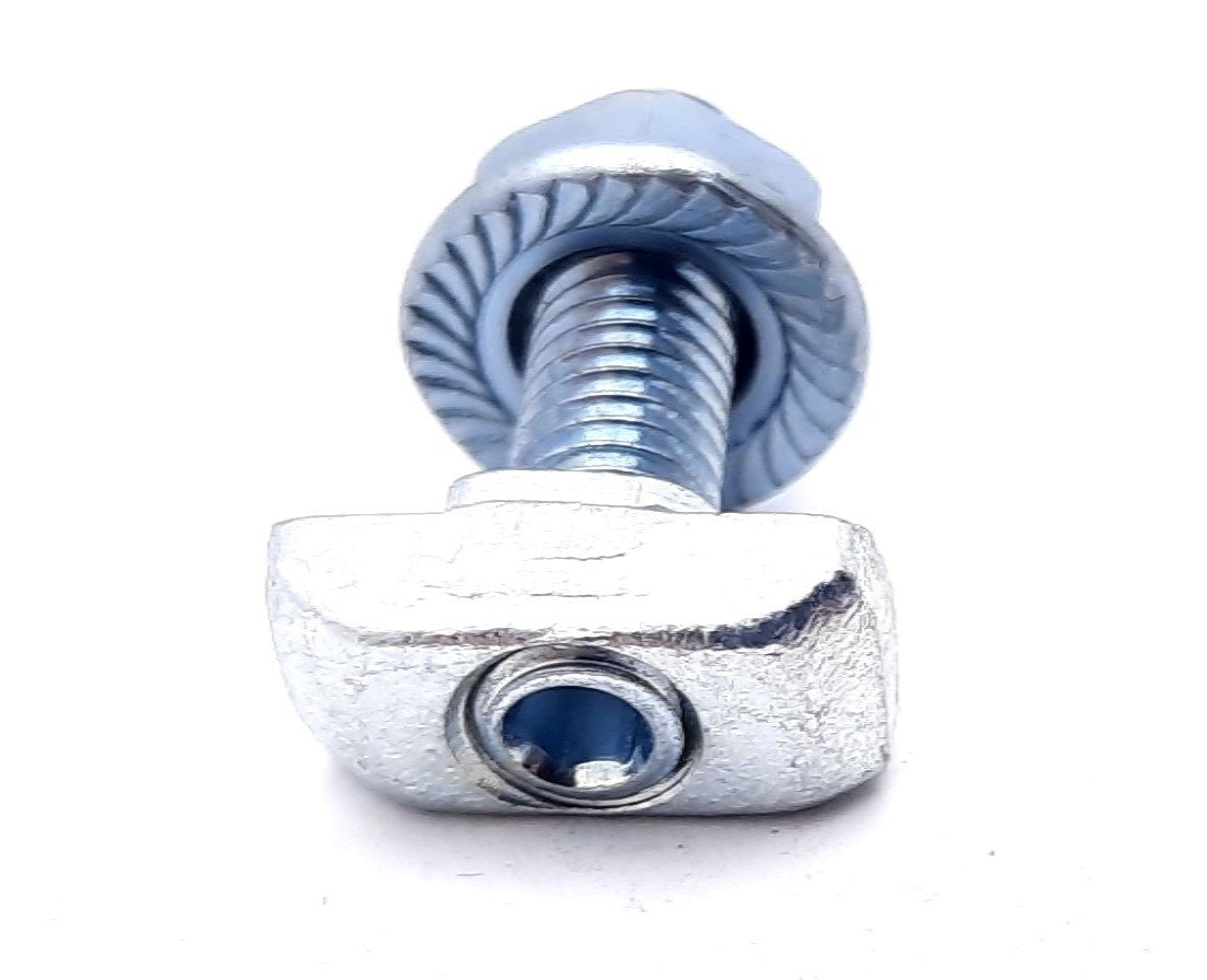 New – Open box Lot of 40 80/20 75-3633 Drop-In T-Slot Stud w/ Flanged Hex Nut 30Series M6 X 1.0