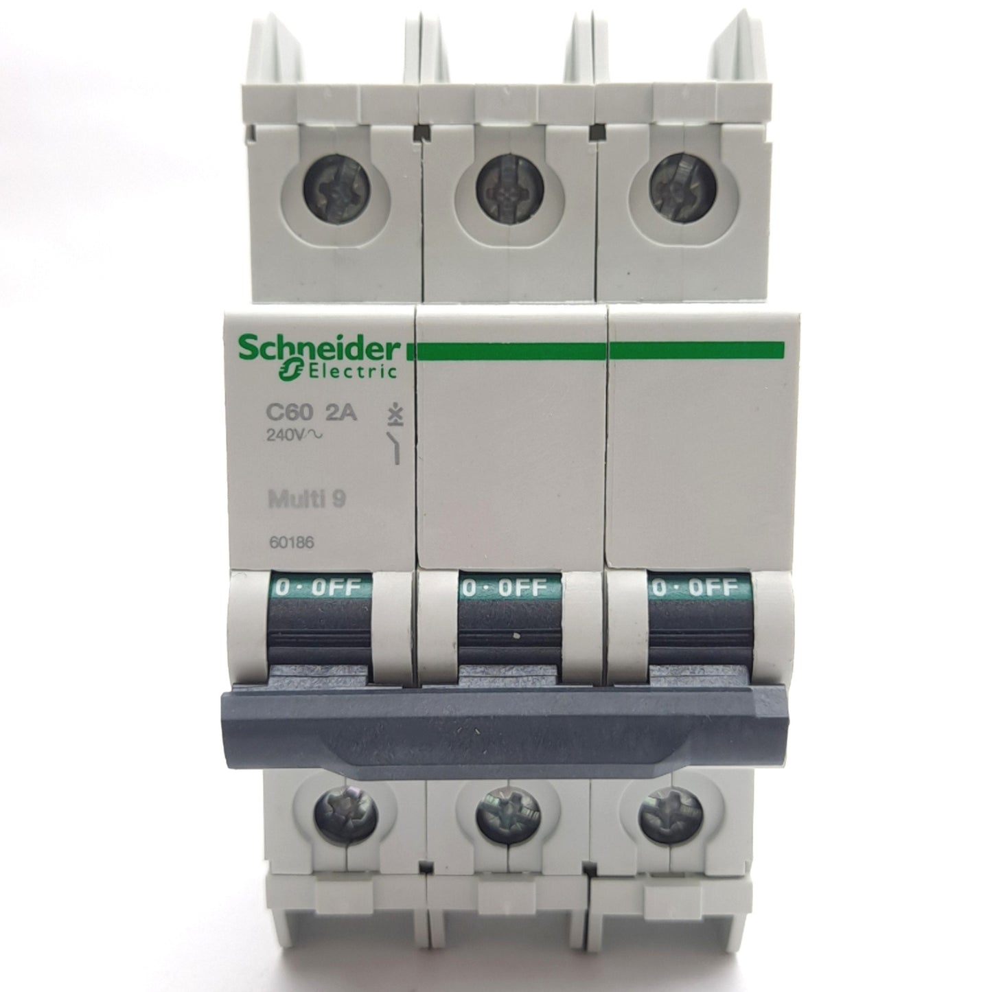 New – Open box Schneider Electric 60186 C60 Miniature Circuit Breaker , 3-Pole, 240VAC 2A