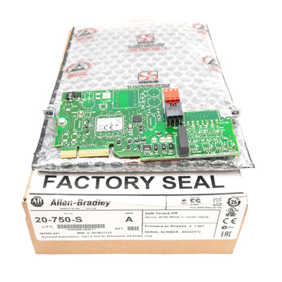 New – Open box Allen Bradley 20-750-S PowerFlex Saftey Torque Off Module FW: V1.001, 24VDC 90mA