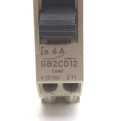 New – Open box Schneider Electric GB2CD12 Thermal Magnetic Circuit Breaker, 1P+N, 6A Rating