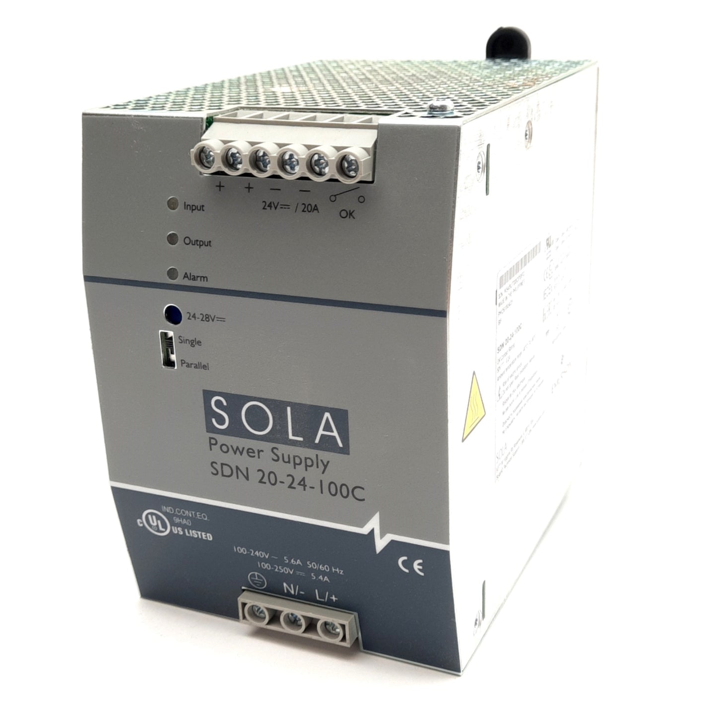 New Emerson SDN 20-24-100C Sola Power Supply, 100-240VAC or 100-250VDC IN, 24VDC OUT