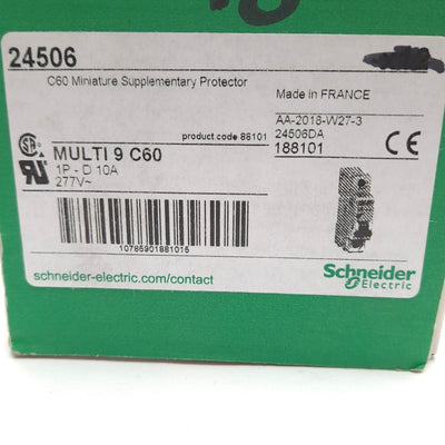 New – Open box Schneider Electric 24506 Miniature Circuit Breaker, 1-Pole, 277VAC 10A