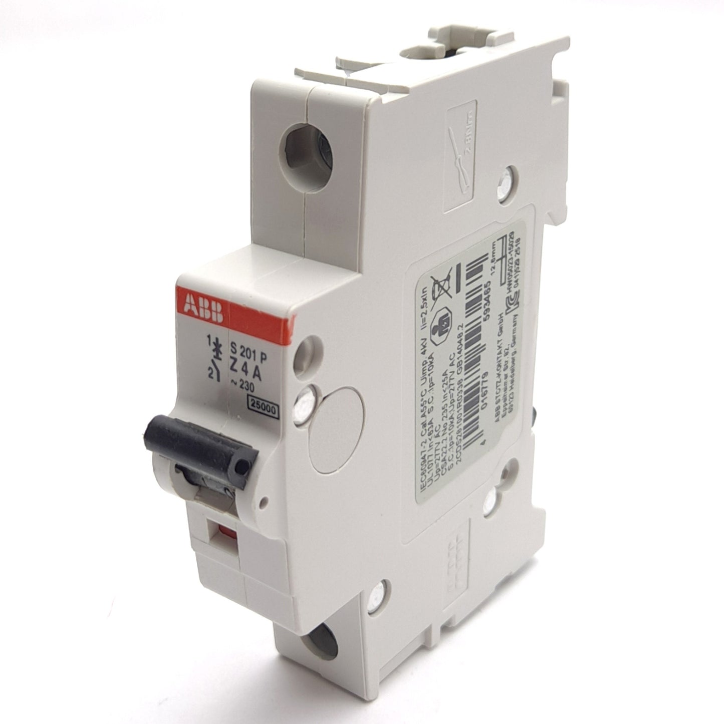 New – Open box ABB S201P-Z4 Miniature Circuit Breaker, 1-Pole, 277VAC 4A Rating, Z Curve