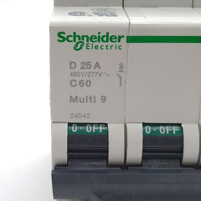 New – Open box Schneider Electric 24542 Miniature Circuit Breaker, 3-Pole, 277VAC 25A