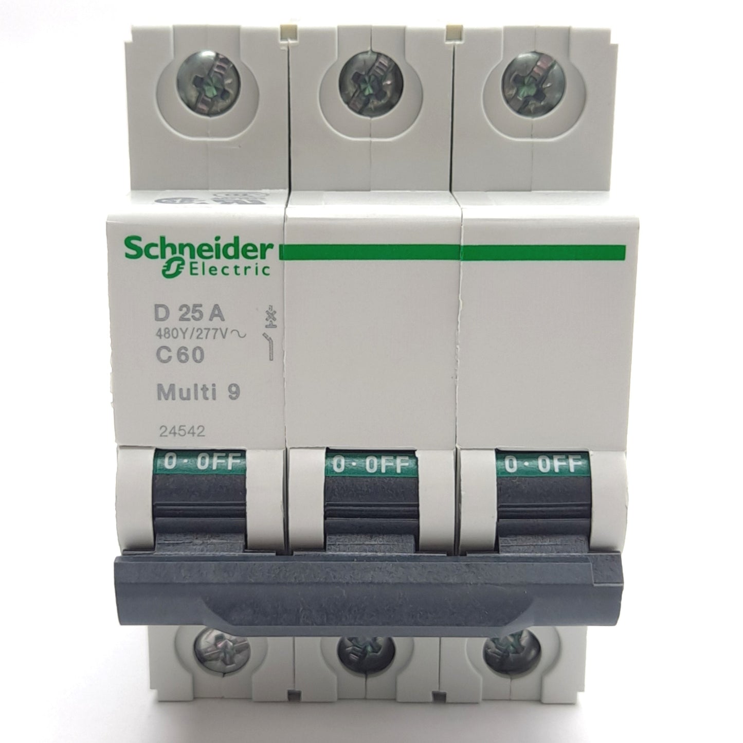 New – Open box Schneider Electric 24542 Miniature Circuit Breaker, 3-Pole, 277VAC 25A