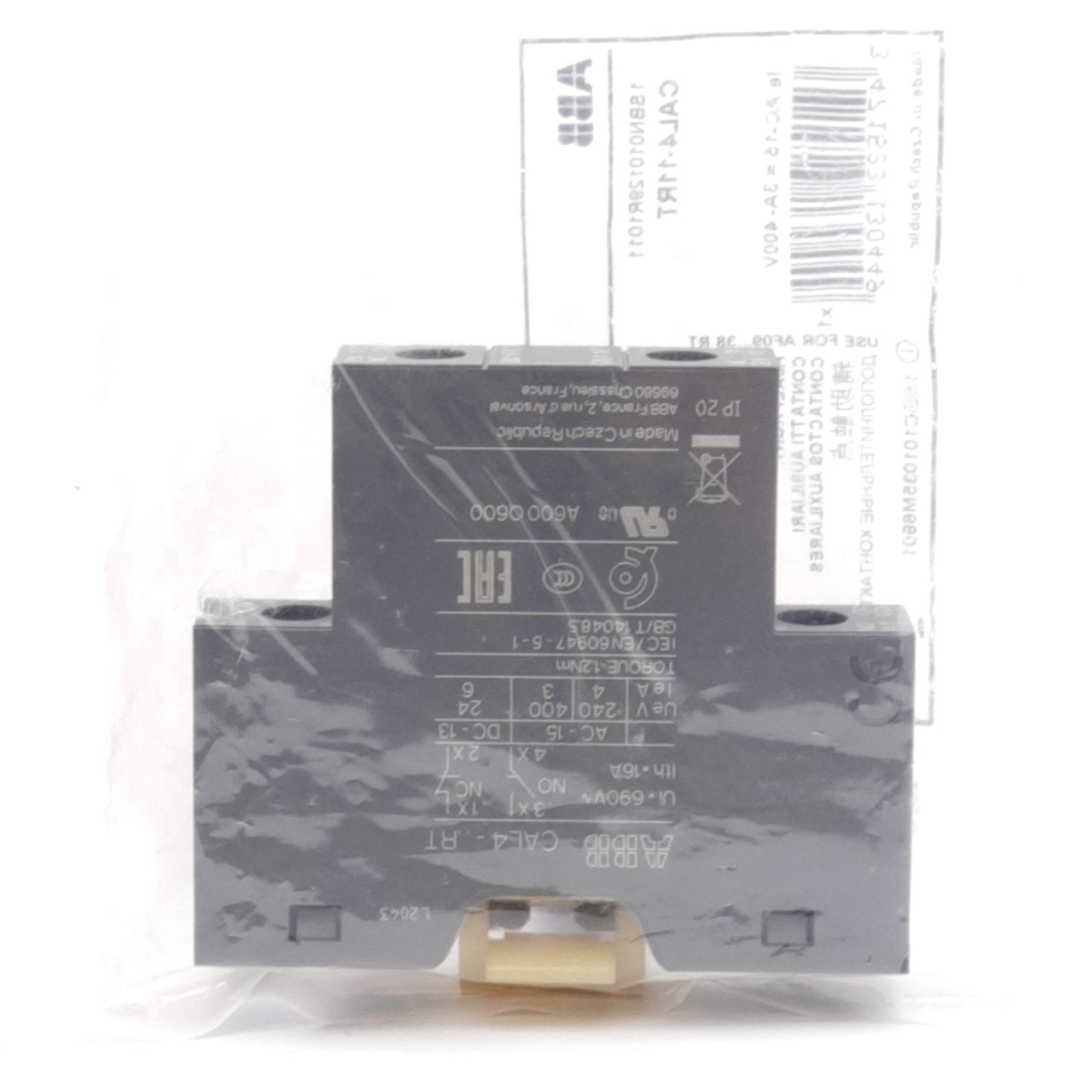 New ABB CAL4-11RT Auxiliary Contact Block, 2-Pole, 1NO+1NC, 690V, For AF09-AF38