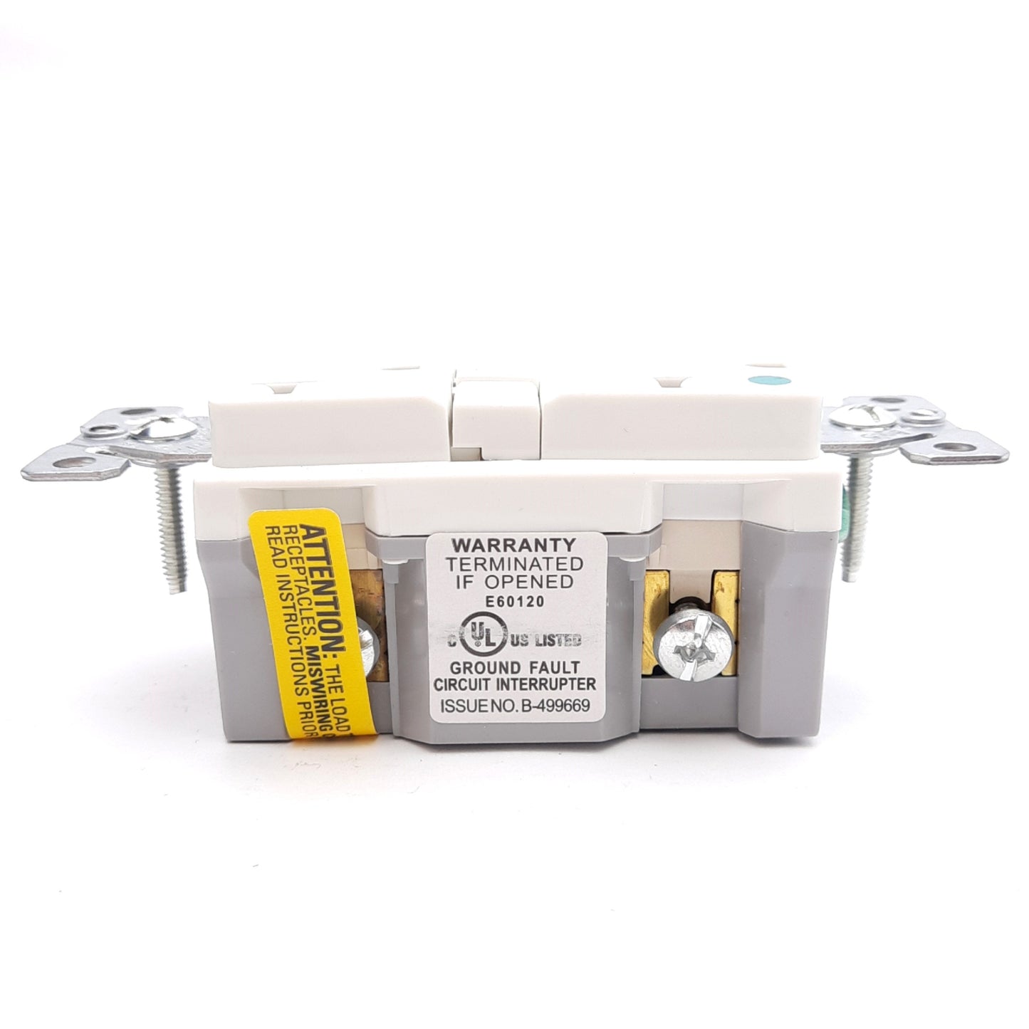 New Cooper VGFH20W Hospital Grade GFCI Receptacle, White, 20A 125VAC, NEMA 5-20R