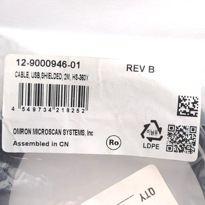 New Omron 12-9000946-01 Cable, USB Male to RJ45 Male, 2m Length, For HS-360X/V450-H