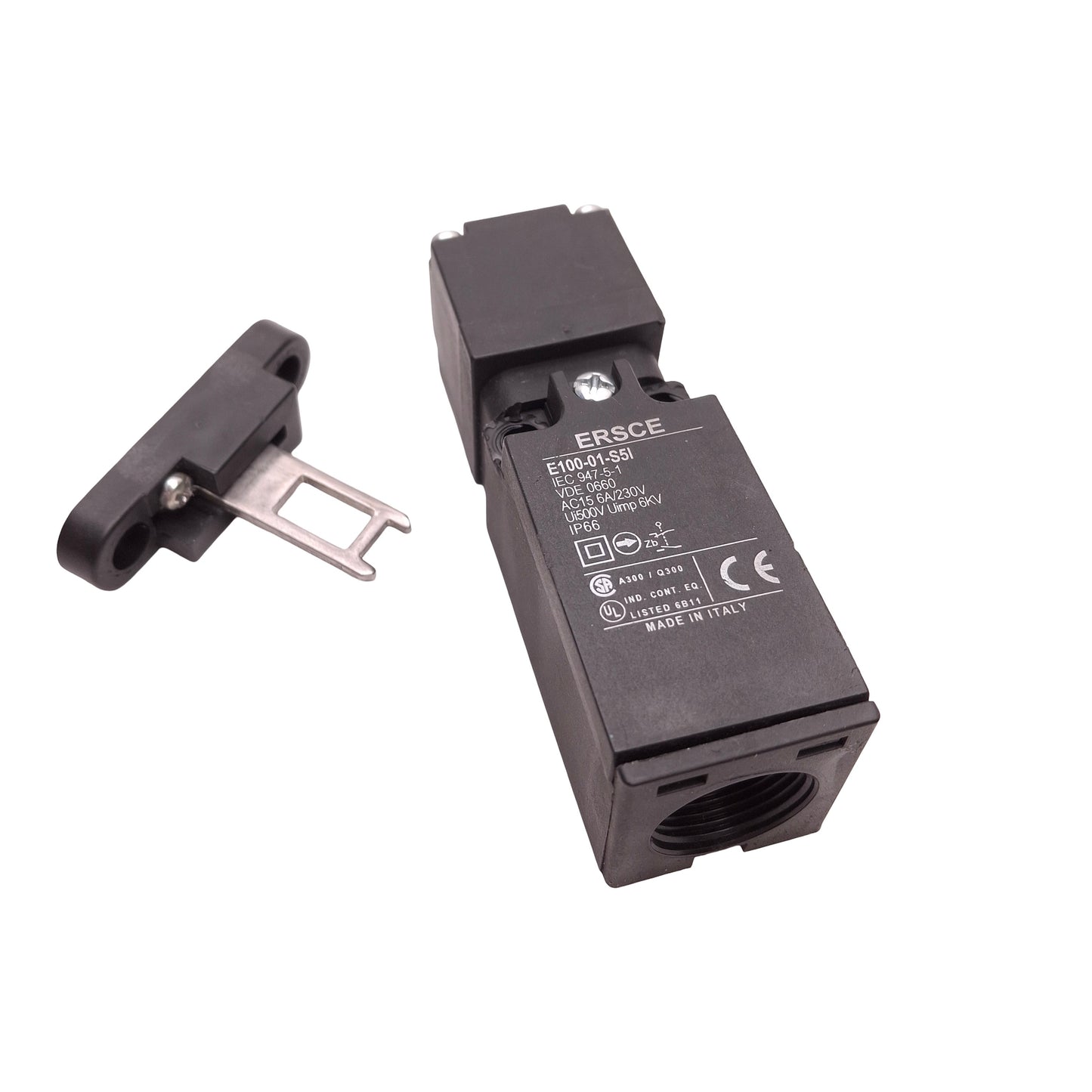 Used ERSCE E100-01-S5I Safety Interlock Switch 1NC-1NO Contacts 230VAC 6A w/Key