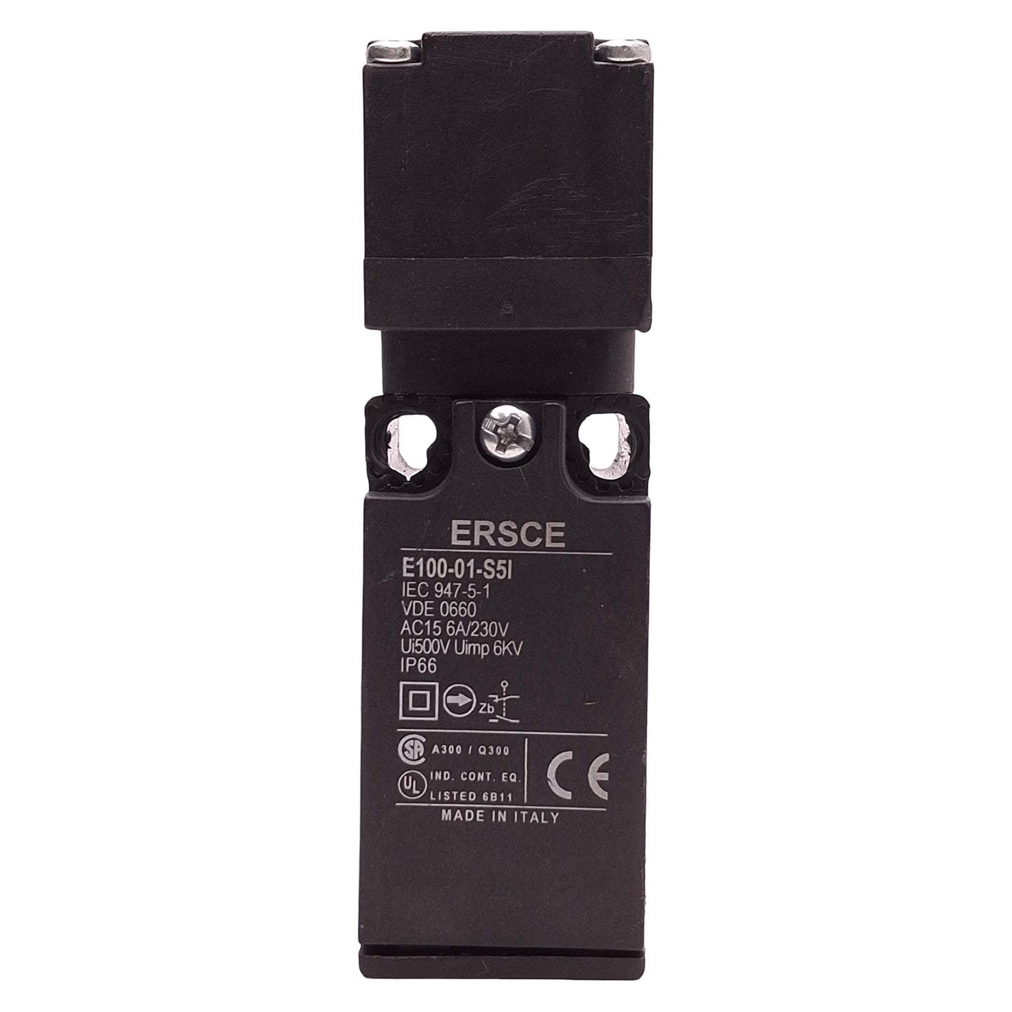 Used ERSCE E100-01-S5I Safety Interlock Switch 1NC-1NO Contacts 230VAC 6A w/Key