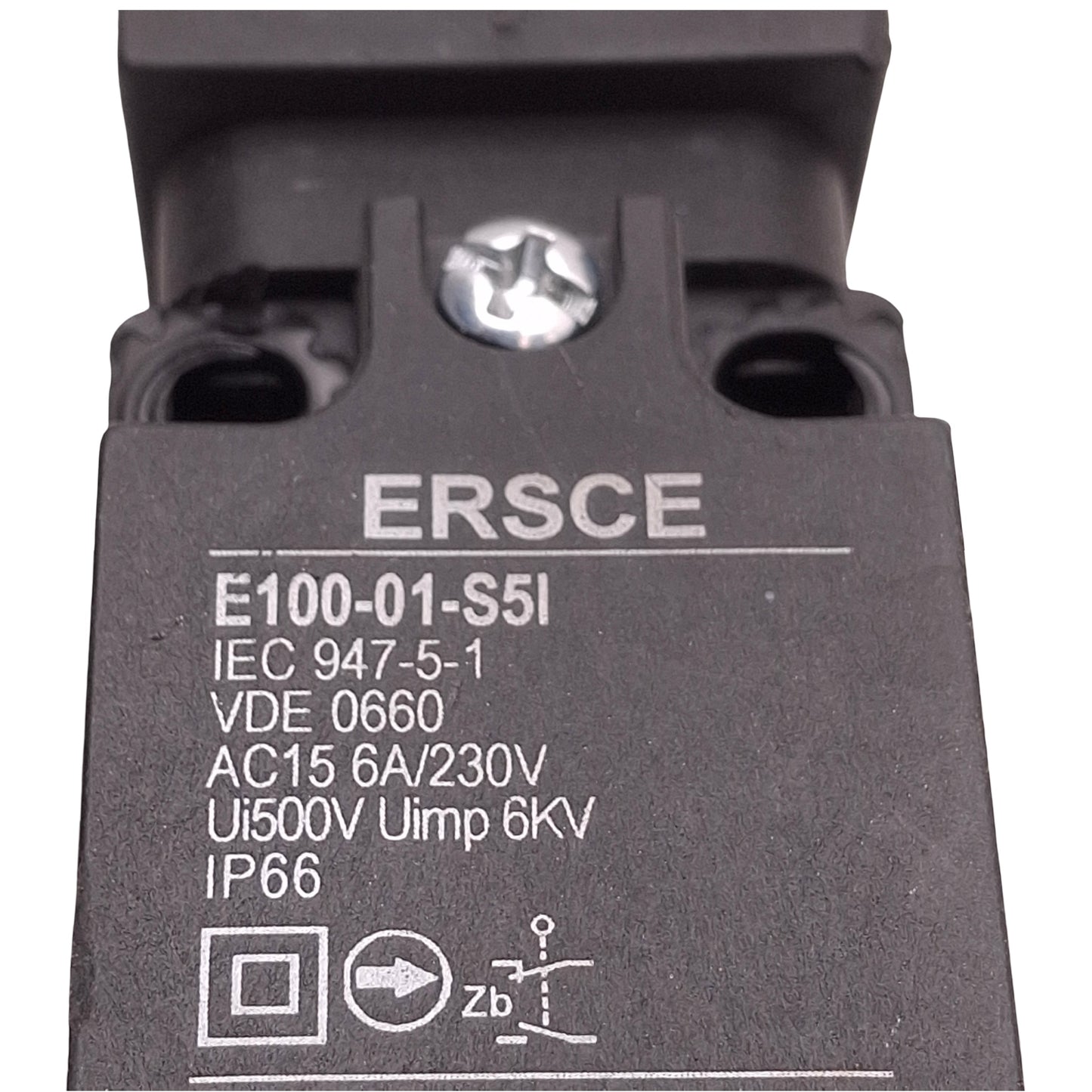 Used ERSCE E100-01-S5I Safety Interlock Switch 1NC-1NO Contacts 230VAC 6A w/Key