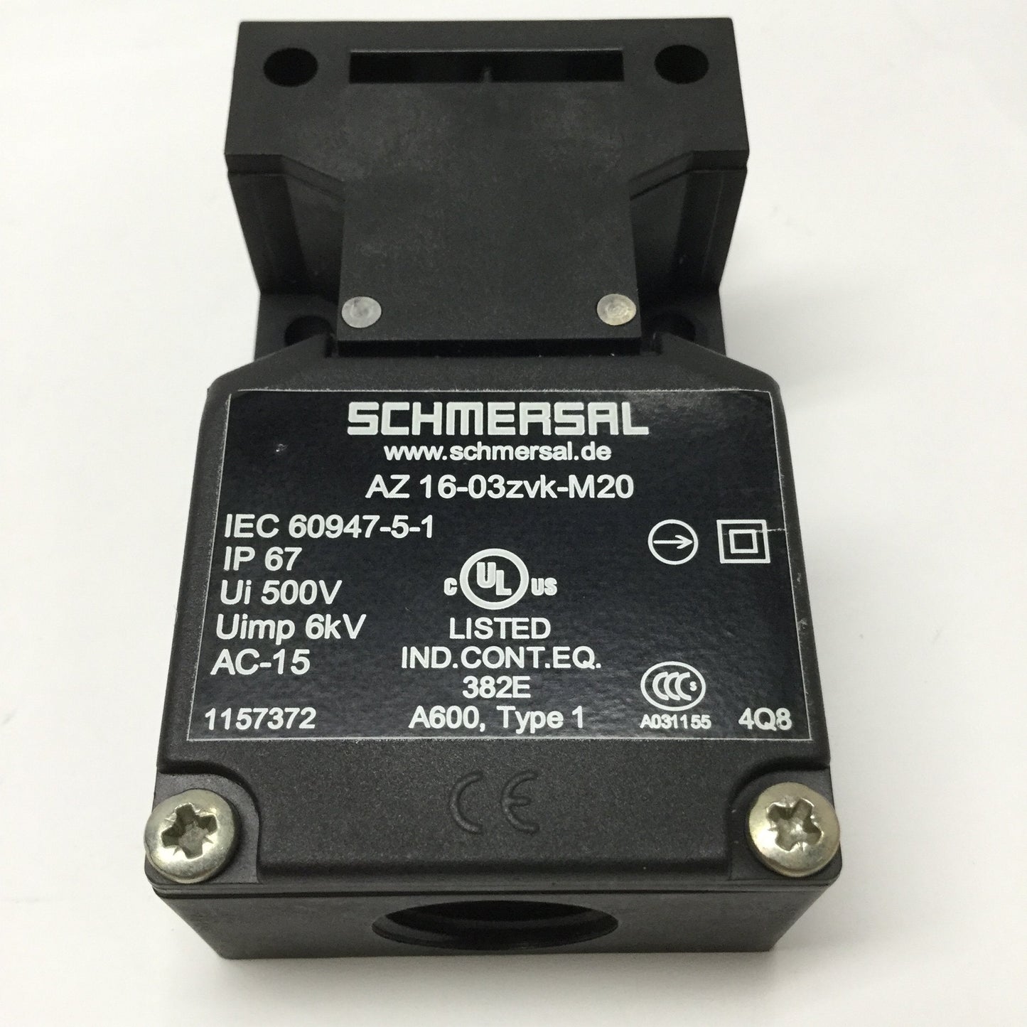 Used Schmersal AZ 16-03ZVK-M20 Safety Interlock Switch 230VAC 4A 3PST-NC w/Key