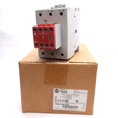 New Allen Bradley 100S-C85DJ22C Safety Contactor, 24VDC Coil, 85A, 3 N.O. Poles