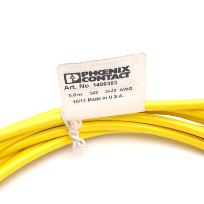 New – Open box Lot of 2 Phoenix Contact 1406303 BK Sensor/Actuator Cable, 5m, M12 3-Pin Male