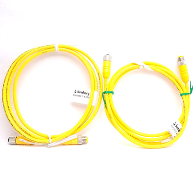 New – Open box Lot of 2 Lumberg Automation RST 4-RKT 4-602/1.5M Cable, M12 4-Pin M/F, 1.5m