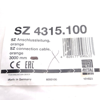 New – Open box Rittal SZ 4315.100 Power Connection Cable, 3-Pole GST18i3 Female to Flying Leads