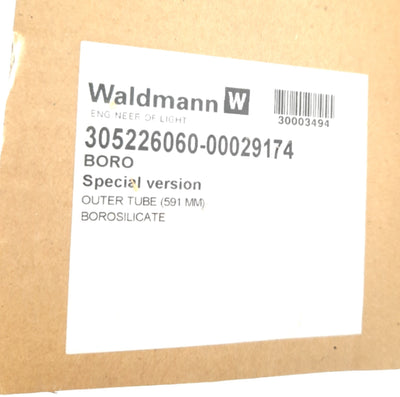 New Waldmann 305226060-00029174 Glass Tube, Borosilicate, 591mm Length, RL70, 23.27"