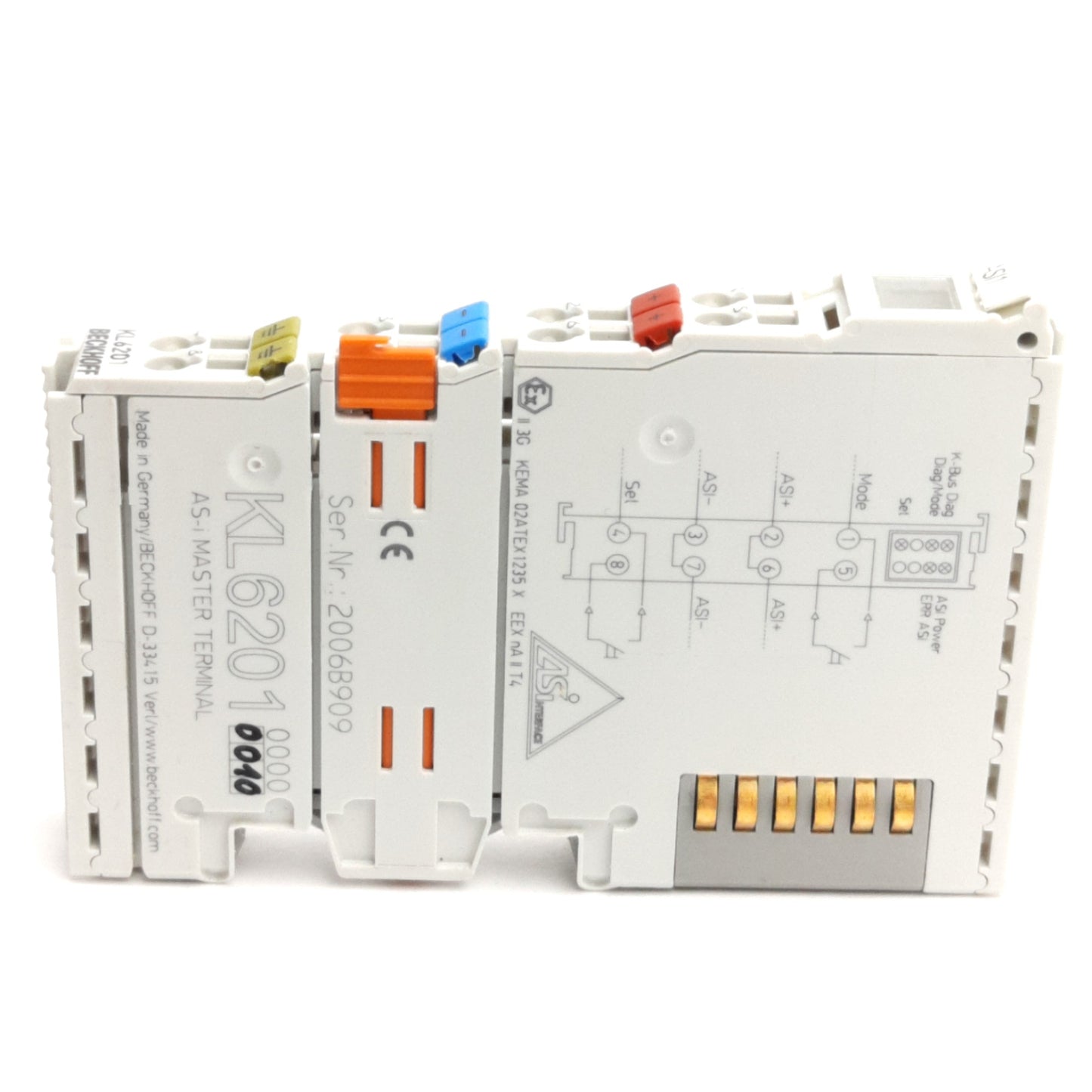 Used Beckhoff KL6201 AS-i Bus Terminal, Communication Interface, 1-Channel, 2-Line