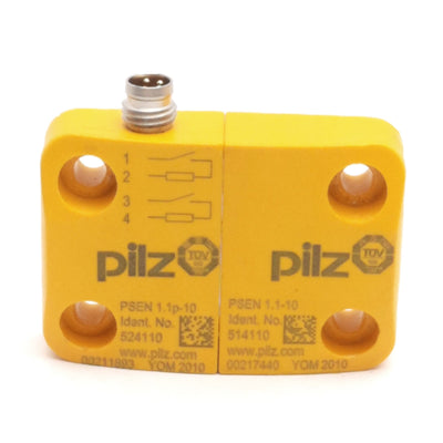 Used Pilz 524110/514110 Non Contact Safety Switch 2-NO, 24VDC, M8 4-Pin, 3mm Range