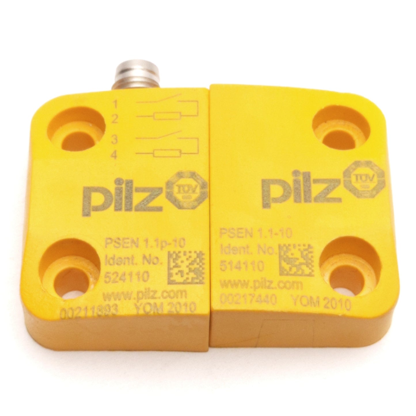 Used Pilz 524110/514110 Non Contact Safety Switch 2-NO, 24VDC, M8 4-Pin, 3mm Range