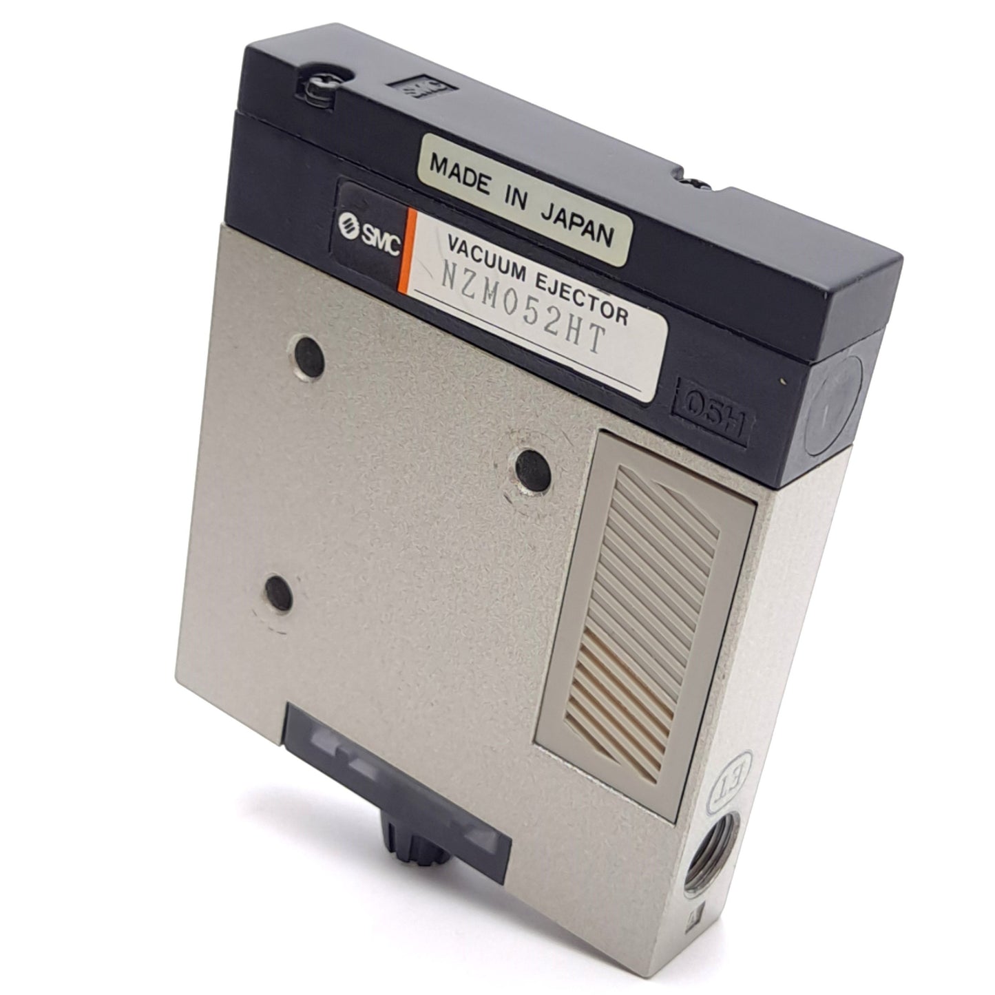 Used SMC NZM052HT Vacuum Ejector, -630mmHg, 100Psi Max, 1/8in NPTF, 24VDC Coil