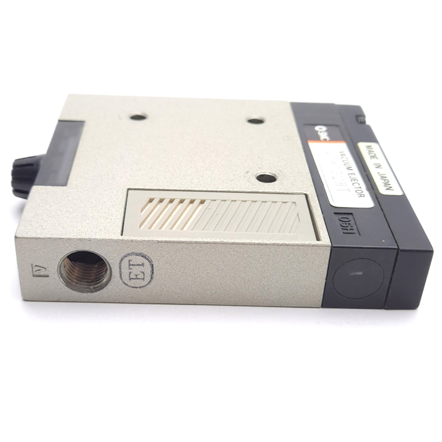 Used SMC NZM052HT Vacuum Ejector, -630mmHg, 100Psi Max, 1/8in NPTF, 24VDC Coil