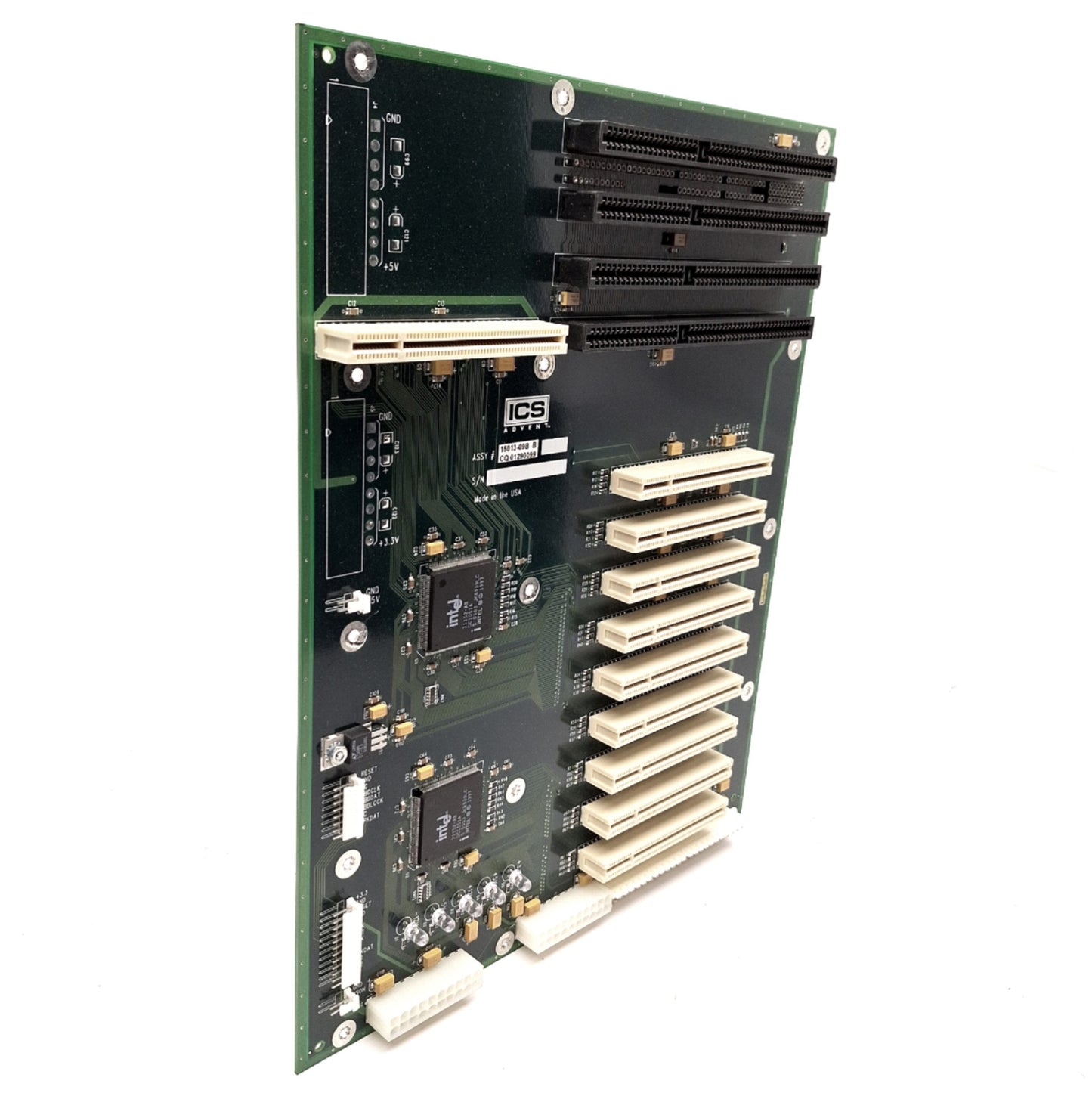 Used ICS 15013-09B Single Board Computer Backplane, AT/ATX, 3x ISA, 9x PCI, PICMG 1.0