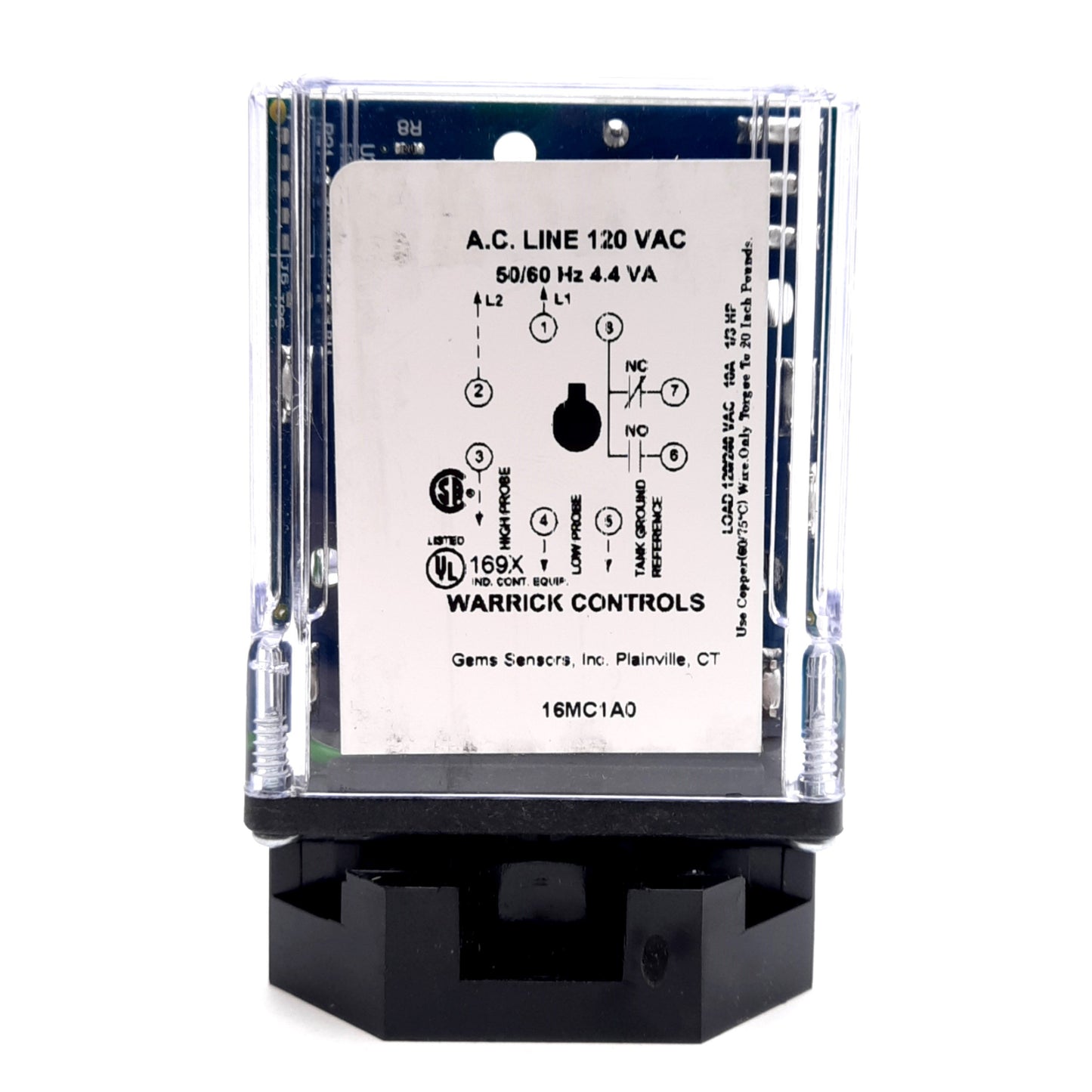 New Warrick Controls 16MC1A0 Solid State Relay, 8-Pin Octal, 120VAC Supply, 1NC+1NO