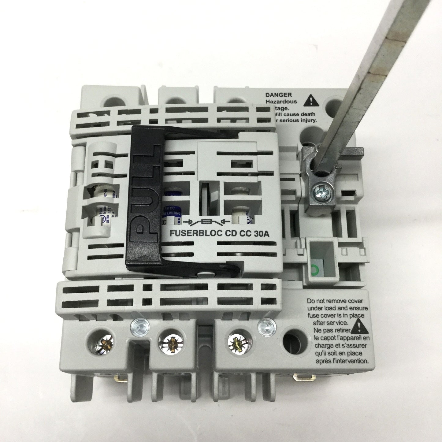 Used Ferraz Shawmut Socomec FBCC30CDT CD CC Fusible Disconnect Switch, 30A 600VAC 3PH